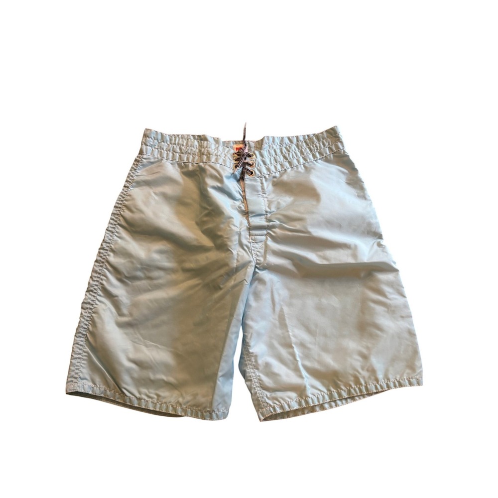 Birdwell Beach Britches Mens Light Blue Board Shorts Surf Made in USA 32